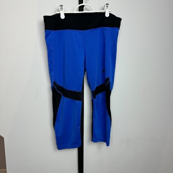 EUC - Adidas Climalite Capris - Blue and Black Size L - Picture 4 of 5